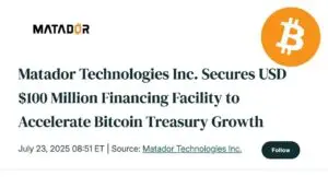Matador Bitcoin Treasury Investment